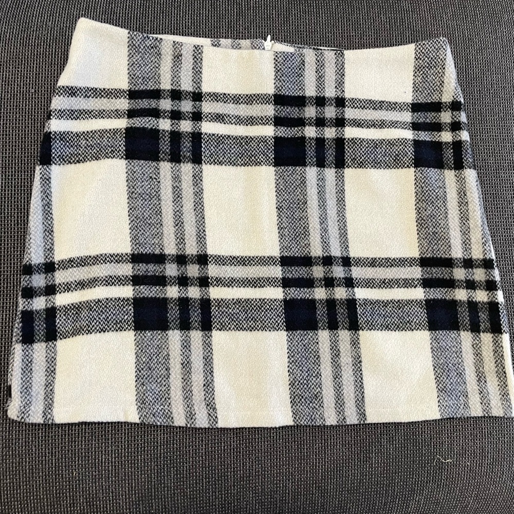 Noisy May Black & White Plaid Mini Skirt
